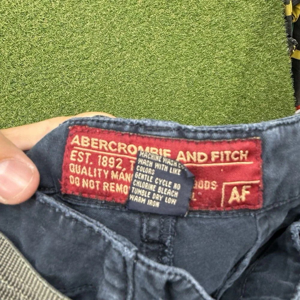 Vintage Abercrombie & Fitch Cargo Shorts Mens XL Blue Retro Belted y2k Skater
